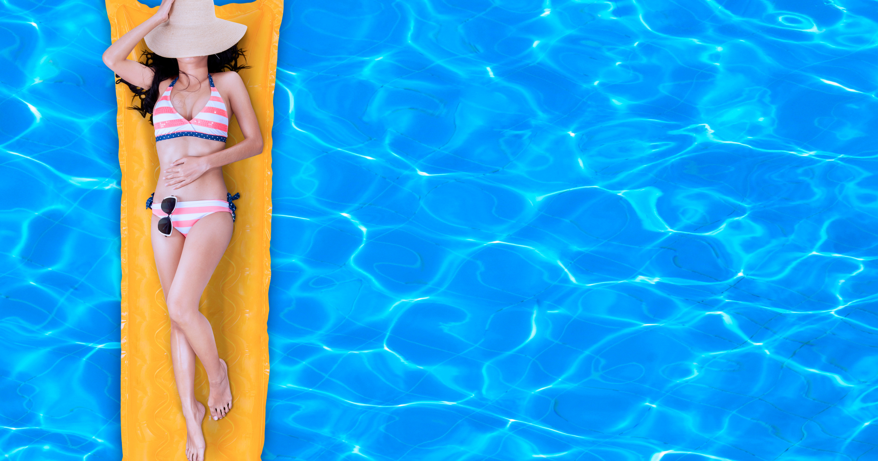 Woman relaxing in pool